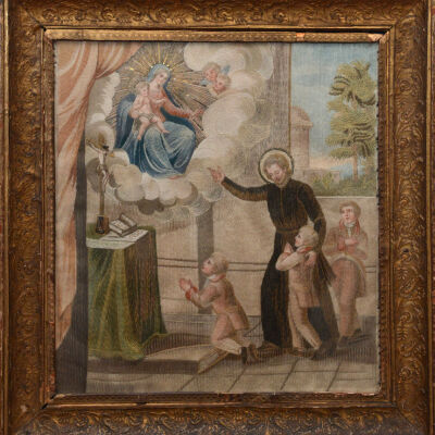 A Jesuit showing an Apparition of the Virgin Mary to Three Children