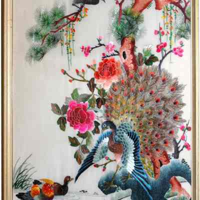 Chinese Embroidered Peacock