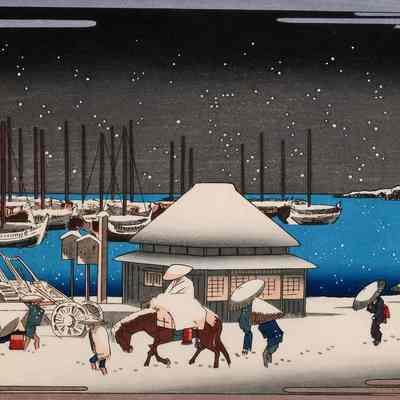 Evening Snow at Takanawa
