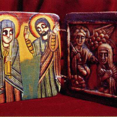 19th-Century Ethiopian Diptych Icon of the Annunciation