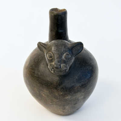 Blackware Vessel with Cat Head