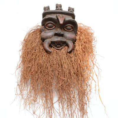 Male Mask with Three Animals from Bangwa, Cameroon