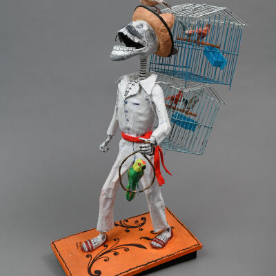 Veracruzan Skeleton Man, Bird Seller