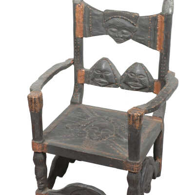 20th-Century Chokwe Chair from Kinshasa, Congo