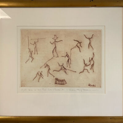 Stick Figure Lithograph
