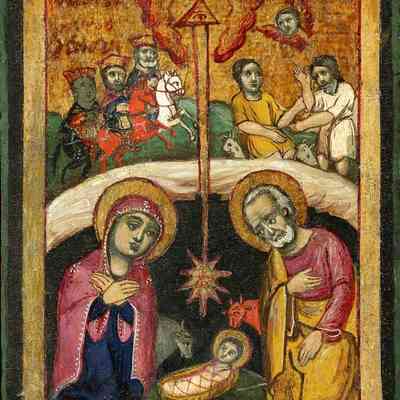 Northern Greek Icon of the Nativity of the Lord