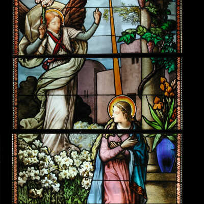 The Annunciation Stained-Glass Window.