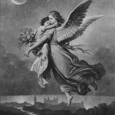 Print of an Angel with Child