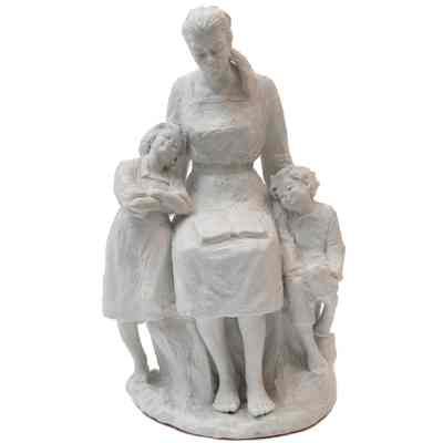 Mother Reading to Two Children