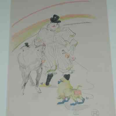 At the Circus: Trained Pony and Baboon
