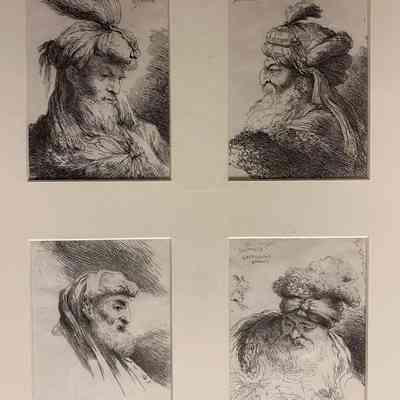 Small Studies of Heads in Oriental Headdress