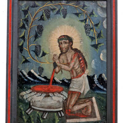 El Varón Eucaristico de Dolores (The Eucharistic Man of Sorrows) (Retablo)