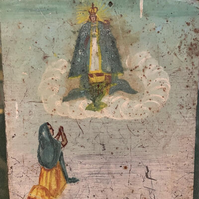 Ex voto of a petitioner with the Virgin de los Remedios.