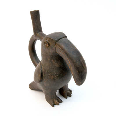 Mochica IV Blackware Avian Vessel.