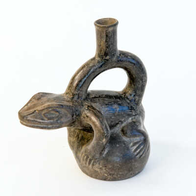 Mochica IV Blackware Toad Form Vessel