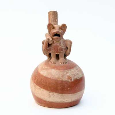 Moche Mold Made Pottery Bulbous Vessel