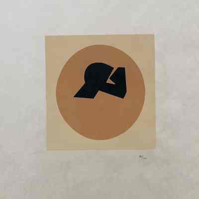 Untitled (orange and black shapes)
