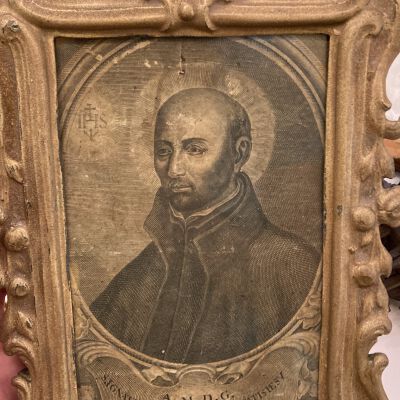 Mezzo Tint Engraving of St. Ignatius of Loyola.
