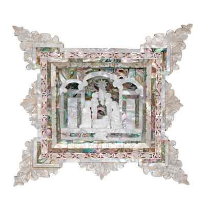 Mother of Pearl and Abalone Creche Scene