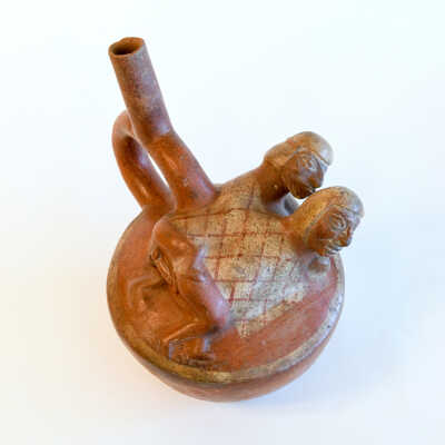 Mochica II Molded Pottery Erotic Vessel