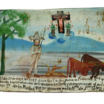20th century Mexican Painting of Francisco Rodriguez Ex voto