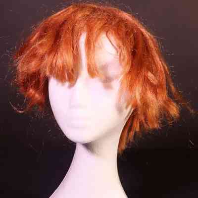 Wig- scraggly red head bowl cut