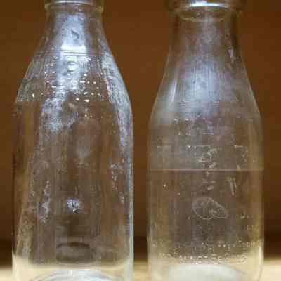2x One Pint bottles 21 cm high