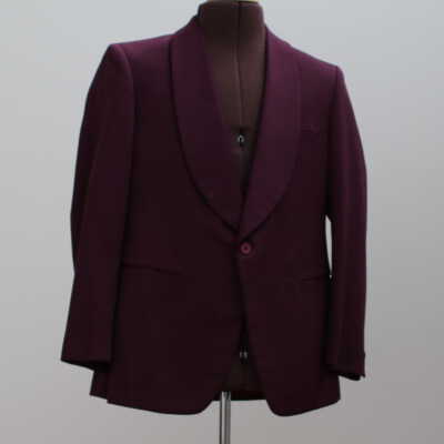 Burgundy shawl collar jacket: 40"chest