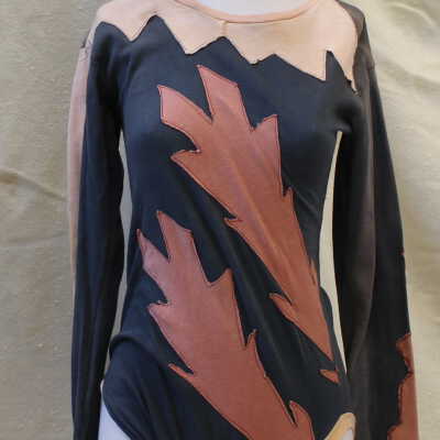 Leotard with flame appliqué