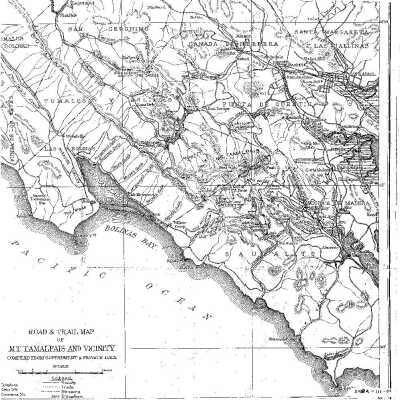 Road & Trail Map of Mt. Tamalpais and Vicinity