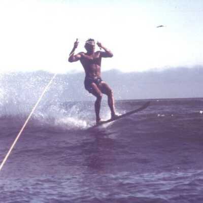 Peter Bishop Allen waterskiing