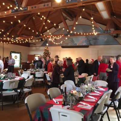 People Gathering at the Holiday Luncheon
