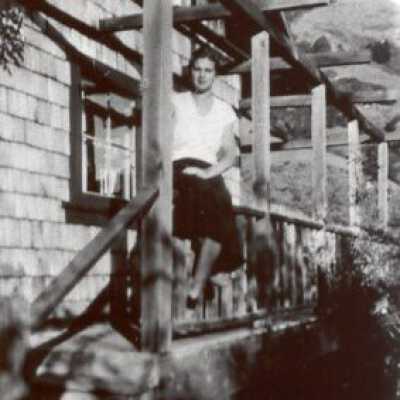 Lady on the Porch Rail