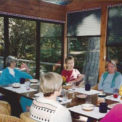 At Lunch Table with the Library Volunteers