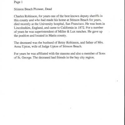 Charles Robinson Decree of Distribution