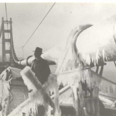 Bridge under constructionwith icecles