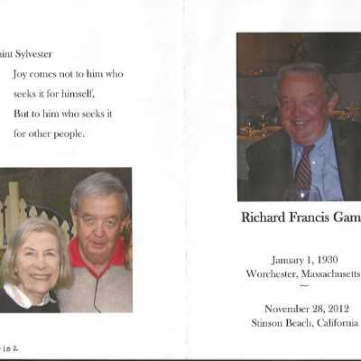 Richard Gamble Memorial Service