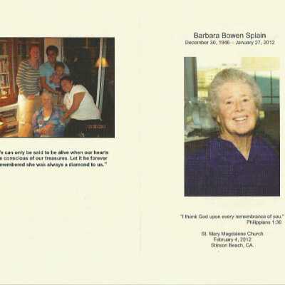 Barbara Bowen Splain Memorial Program