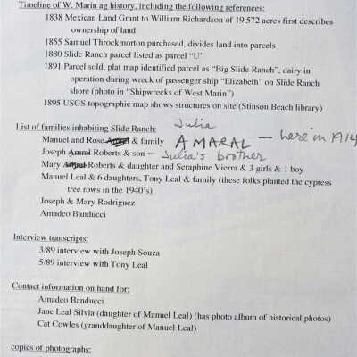 Inventory of Slide Ranch History