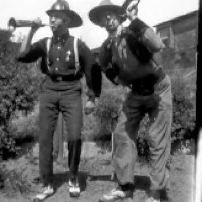 Firemen Tooting Their Horns