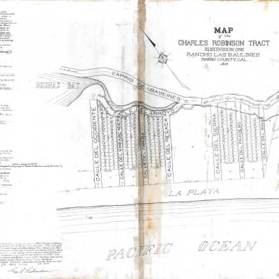 Map of the Charles Robinson Tract Subdivision One Rancho Las Baulines Marin County, Cal. 1913