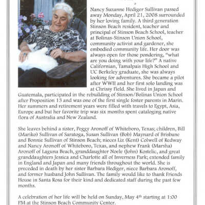 Nancy Sullivan Memorial Flyer