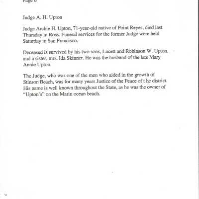 Archie H. Upton Obit