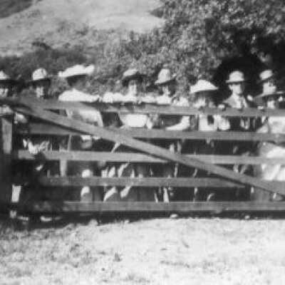 Hikers at the gate