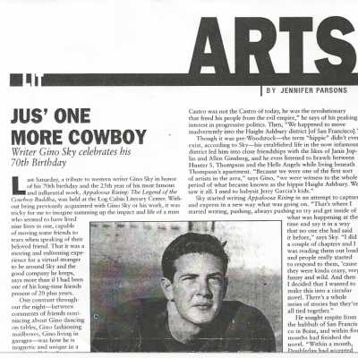 Jus' One More Cowboy Writer Gino Sky Celebrate70th Birthday
