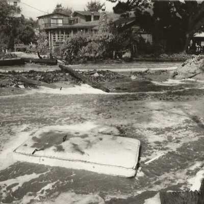 Mattress washes down Calle del Ribera
