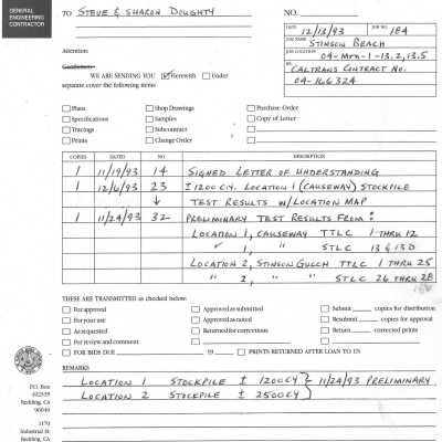 Contract between CalTrans & Steve Doughty 1993