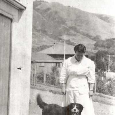 Elizabeth Airey with Dogs, Bum and Bobbie