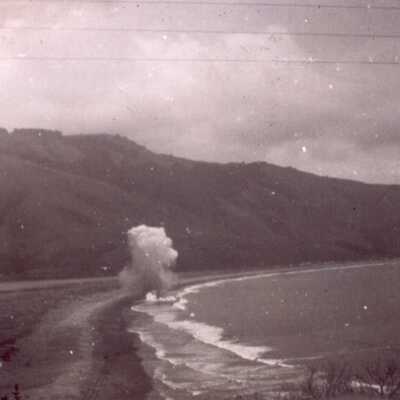 Bomb Explosion on Stinson Beach, 1942