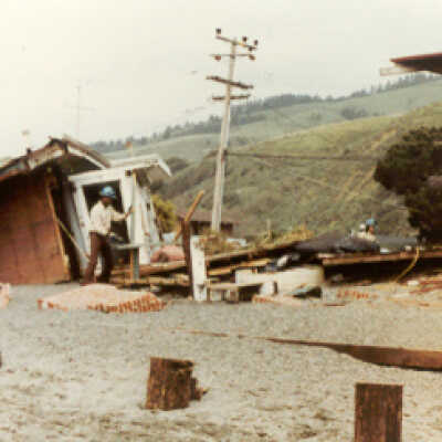 Storm Damage, winter 1982-1983. Sid Boyle's house